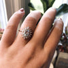 Lana | 14K Oval Aquamarine & Diamond Fancy Halo Luxury Ring - Emi Conner Jewelry 