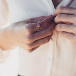 Olivia | 14K Australian Opal & Diamond Accented Promise Ring - Emi Conner Jewelry 