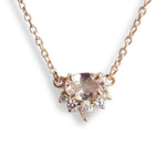 Olina | 14K Morganite & Diamond Floating Crown Pendant Necklace