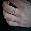 Bella | 14K Pear Morganite & Blue Sapphire Mini Cluster ring - Emi Conner Jewelry 