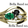 Bella | 14K Emerald & Black Diamond Mini Cluster Ring - Emi Conner Jewelry 
