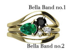 Bella | 14K Emerald & Black Diamond Mini Cluster Ring - Emi Conner Jewelry 