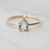 EVA | 14K Pear Aquamarine Five-Prong Solitaire Ring - Emi Conner Jewelry 
