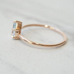 EVA | 14K Pear Aquamarine Five-Prong Solitaire Ring - Emi Conner Jewelry 