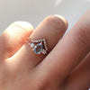 EVA | 3-Stone Pear Aquamarine and Diamond Ring - Emi Conner Jewelry 