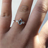 EVA | 3-Stone Pear Aquamarine and Diamond Ring - Emi Conner Jewelry 