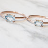 EVA | 14K 0.4 ct. Oval Aquamarine East West Solitaire Ring - Emi Conner Jewelry 