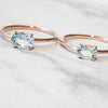 EVA | 14K 0.7 ct. Oval Aquamarine East West Solitaire Ring - Emi Conner Jewelry 