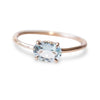 EVA | 14K 0.7 ct. Oval Aquamarine East West Solitaire Ring - Emi Conner Jewelry 