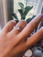 EVA | 14K Side Stone Pear Australian Opal & Diamond Ring - Emi Conner Jewelry 