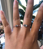 EVA | 14K 0.4 ct. Oval Aquamarine East West Solitaire Ring - Emi Conner Jewelry 