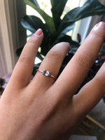 EVA | 14K 0.4 ct. Oval Aquamarine East West Solitaire Ring - Emi Conner Jewelry 