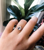 EVA | 14K 0.7 ct. Oval Aquamarine East West Solitaire Ring - Emi Conner Jewelry 