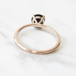 ALVA |  0.7 ct. Round Black Onyx Solitaire in Hammer Finish - Emi Conner Jewelry 