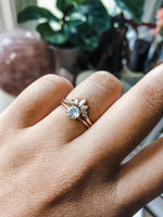 EVA | 0.4 ct. Round Rainbow Moonstone Solitaire Promise Ring - Emi Conner Jewelry 