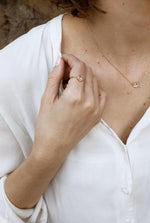 Olina | 14K Morganite & Diamond Floating Crown Pendant Necklace - Emi Conner Jewelry 