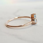 EVA | 14K Pear Aquamarine Five-Prong Solitaire Ring - Emi Conner Jewelry 