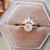 ALVA l 0.7 ct Round Rose Quartz Dainty Solitaire Ring In Hammer Finish - Emi Conner Jewelry 