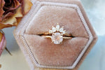 ALVA l 0.7 ct Round Rose Quartz Dainty Solitaire Ring In Hammer Finish - Emi Conner Jewelry 