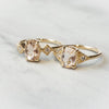 Cara No.1 | Oval Peach Morganite and Diamond Triple Station Ring - Emi Conner Jewelry 