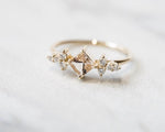 Scarlett | 14K Morganite & Diamond Cluster Ring - Emi Conner Jewelry 
