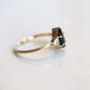 Alexis | Pear Black Onyx & Triangle Moissanite Ring - Emi Conner Jewelry 