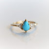 Alexis l Pear Turquoise & Triangle Moissanite Ring - Emi Conner Jewelry 