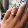 EVA | 14K Side Stone Round Australian Opal & Diamond Ring - Emi Conner Jewelry 