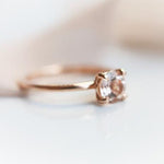 ALVA | 0.7 ct Round Peach Morganite Solitaire Ring - Emi Conner Jewelry 