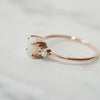 EVA | 14K Side Stone Round Australian Opal & Diamond Ring - Emi Conner Jewelry 