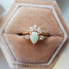 EVA | 14K Side Stone Pear Australian Opal & Diamond Ring - Emi Conner Jewelry 