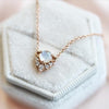 Olivia | 14K Rainbow Moonstone & Diamond Crown Pendant Necklace - Emi Conner Jewelry 