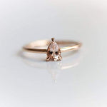 EVA | 0.4 ct. Pear Peach Morganite Solitaire Ring - Emi Conner Jewelry 