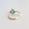 Alexis l Pear Turquoise & Triangle Moissanite Ring - Emi Conner Jewelry 