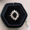 Lana | 14K Oval Black Onyx & CZ Fancy Halo Ring - Emi Conner Jewelry 