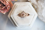 EVA | 0.4 ct. Pear Peach Morganite Solitaire Ring - Emi Conner Jewelry 