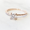 ALVA | 0.7 Round 4-Prong Colorless Moissanite Solitaire in hammer finish - Emi Conner Jewelry 
