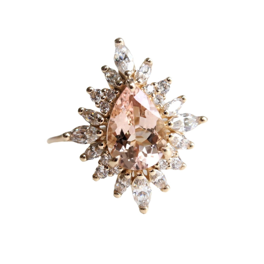 Lana | Pear Morganite Halo Ring