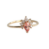 Ophelia | Pear Peach Sapphire Crown Promise Ring