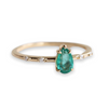 Aurora | 0.3 ct. Pear Emerald & Diamond Accented Ring