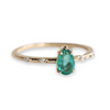 Aurora | Pear Emerald & Diamond Accented Ring