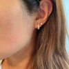 14K Huggie 0.4 ct. Diamond Hinged Hoop Earrings - Emi Conner Jewelry 