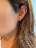 14K Huggie 0.4 ct. Diamond Hinged Hoop Earrings - Emi Conner Jewelry 