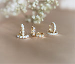 14K Huggie 0.4 ct. Diamond Hinged Hoop Earrings - Emi Conner Jewelry 