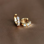 14K Huggie 0.4 ct. Diamond Hinged Hoop Earrings - Emi Conner Jewelry 
