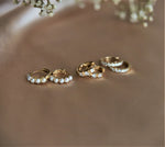 14K Huggie 0.4 ct. Diamond Hinged Hoop Earrings - Emi Conner Jewelry 