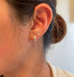 14K Huggie 0.4 ct. Diamond Hinged Hoop Earrings - Emi Conner Jewelry 