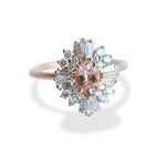 Victoria | Oval Morganite Halo Ring